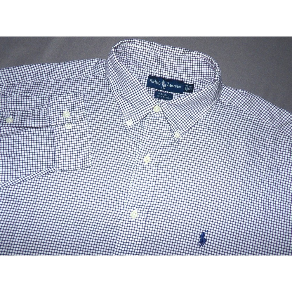 Polo Ralph Lauren YARMOUTH Check Button Up Dress Shirt Men's 17.5 - 34/35